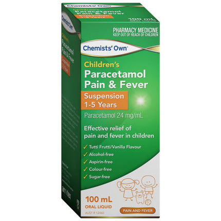 Chemists' Own Children's Paracetamol Pain & Fever 1-5 Years Suspension 100ml