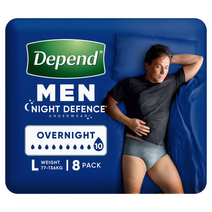 Depend Men Real Fit Underwear Night Defence Large 8 Pack
