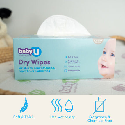 Baby U Dry Wipes 100 Pack