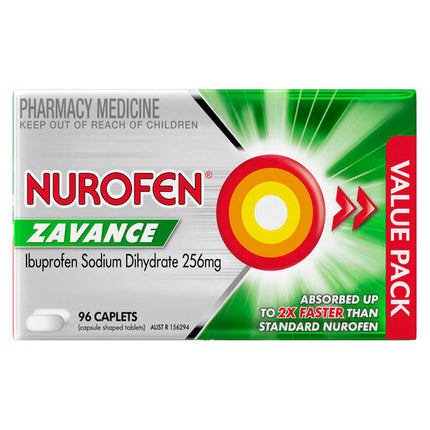 Nurofen Zavance 256mg Ibuprofen 96 Caplets