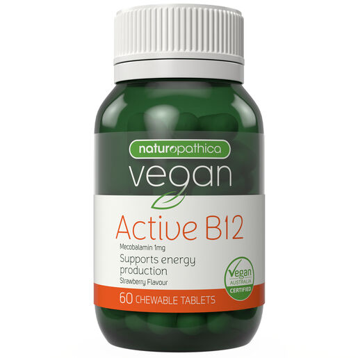 Naturopathica Vegan Active B12 60 Chewable Tablets