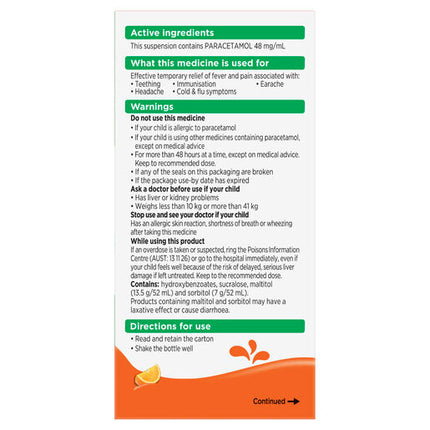 Panadol Children 5-12 Years Orange 100mL