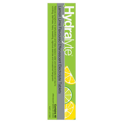 Hydralyte Effervescent Electrolyte Tablets Lemon Lime 40 Tablets