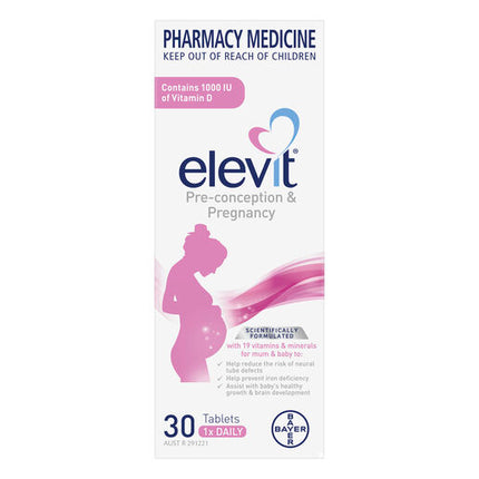 Elevit Pre-conception and Pregnancy Multivitamin Tablets 30 pack (30 days) New Formula