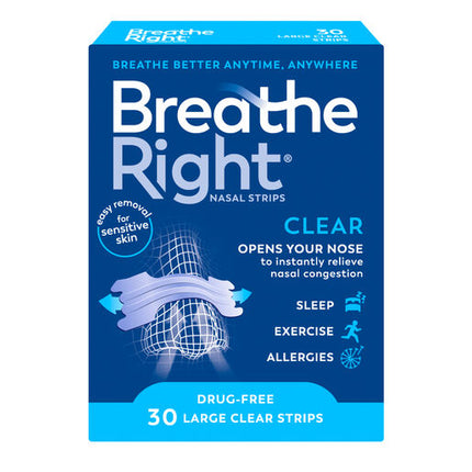 Breathe Right Nasal Strips Clear Large 30 Strips