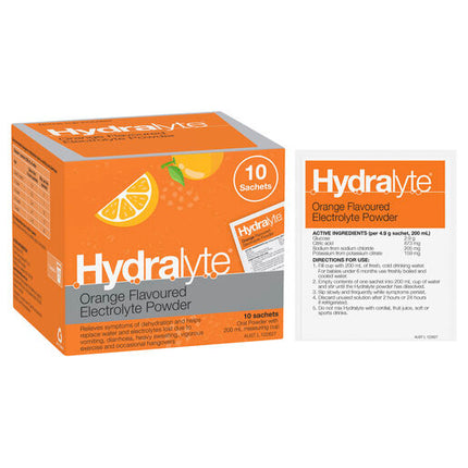 Hydralyte Electrolyte Powder Orange 10 Pack