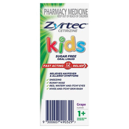 Zyrtec Kids Allergy & Hayfever Oral Liquid Grape 120ml