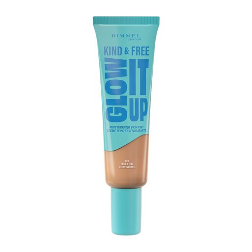 Rimmel London Kind & Free Glow It Up Moisturising Skin Tint, 203, True Beige 30Ml