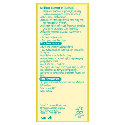 Spray-Tish Nasal Decongestant Pump Spray 10Ml 120 Doses