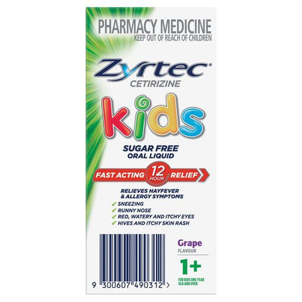 Zyrtec Kids Allergy & Hayfever Oral Liquid Grape 60ml