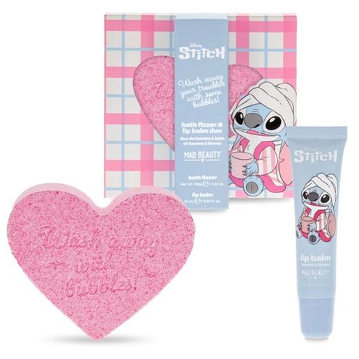 Disney Stitch Pamper Bath Fizzer & Lip Balm Duo