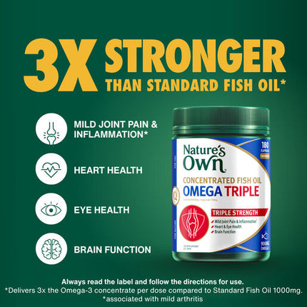 Natures Own Concentrated Fish Oil Omega Triple 180 Capsules