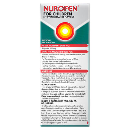 Nurofen For Children 5-12 Years Orange 200ml