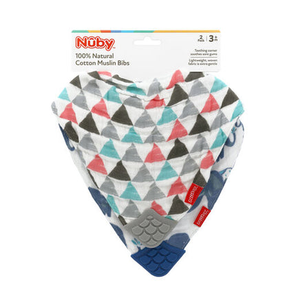 Nuby Muslin Bandana Bibs with Teething Corner