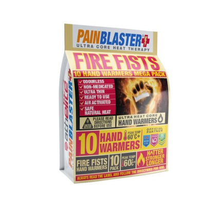 Pain Blaster Fire Fists Hand Warmers 10 Pack
