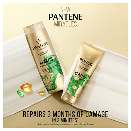 Pantene Miracles Keratin Sleek & Smooth Silicone-Free Shampoo 375ml