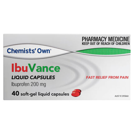 Chemists' Own IbuVance Liquid Caps 200mg 40