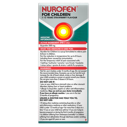 Nurofen For Children 5-12 Years Strawberry 100ml