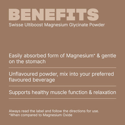Swisse Ultiboost Magnesium Glycinate Powder Unflavoured 140g