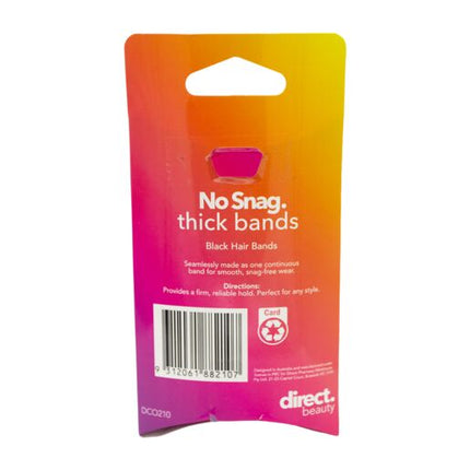 Direct Beauty No Snag Thick Bands Black 10 Pack