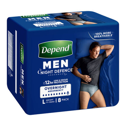 Depend Men Real Fit Underwear Night Defence Large 8 Pack