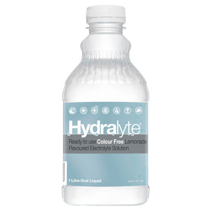 Hydralyte Ready to use Electrolyte Solution Colour Free Lemonade 1L