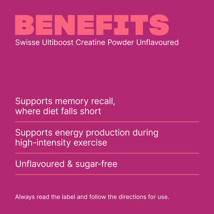 Swisse Ultiboost Creatine Powder Unflavoured 300g