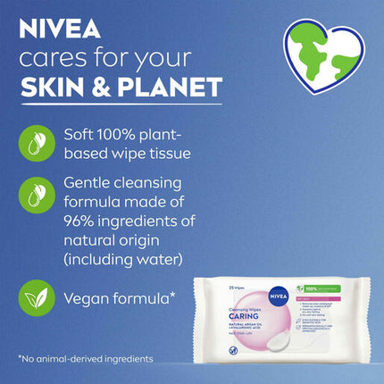 Nivea Daily Essentials Wipes Gentle 25 Pack
