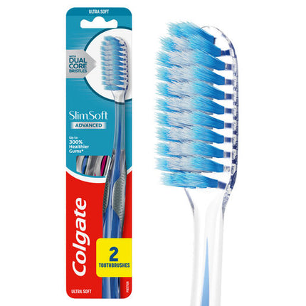 Colgate Slim Soft Advance Toothbrush Ultra Soft 2 Pack