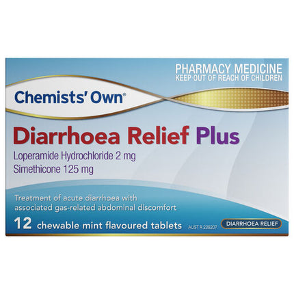Chemists' Own Diarrhoea Relief Plus Chewable 12 Tablets