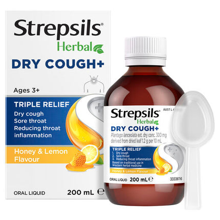 Strepsils Herbal Dry Cough+ Liquid 200mL