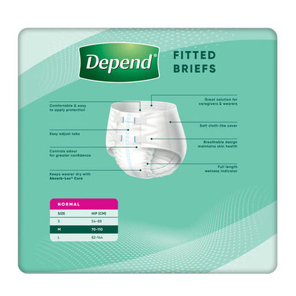 Depend Fitted Briefs Medium 10 Pack