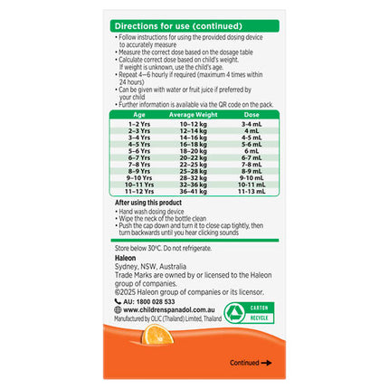 Panadol Children 5-12 Years Orange 200mL
