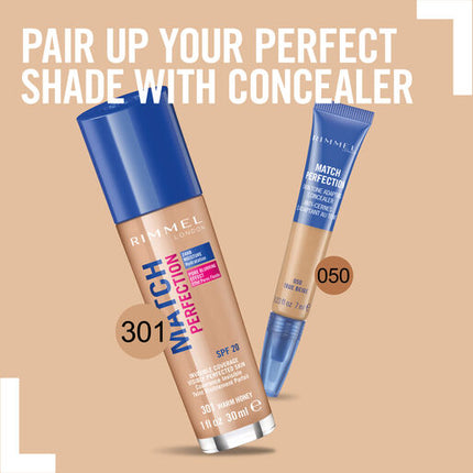 Rimmel Match Perfection Foundation 301 Warm Honey