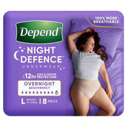 Depend Women Real Fit Underwear Night Defence Large 8 Pack