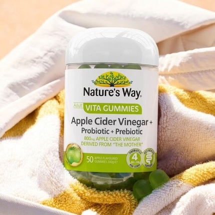 Nature's Way Adult Vita Gummies Apple Cider Vinegar + Probiotic + Prebiotic 50 Gummies