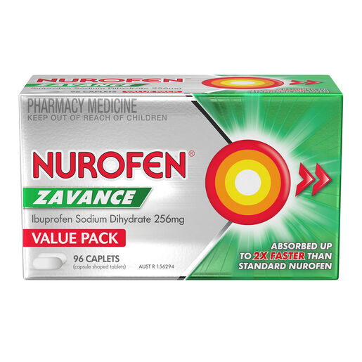 Nurofen Zavance 256mg Ibuprofen 96 Caplets