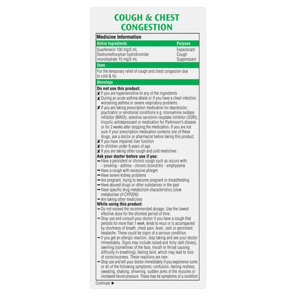 Robitussin Cough & Chest Congestion Cough Liquid 200mL