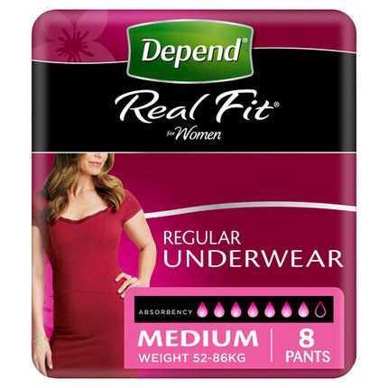 Depend Women Real Fit Underwear Medium 8 Pack