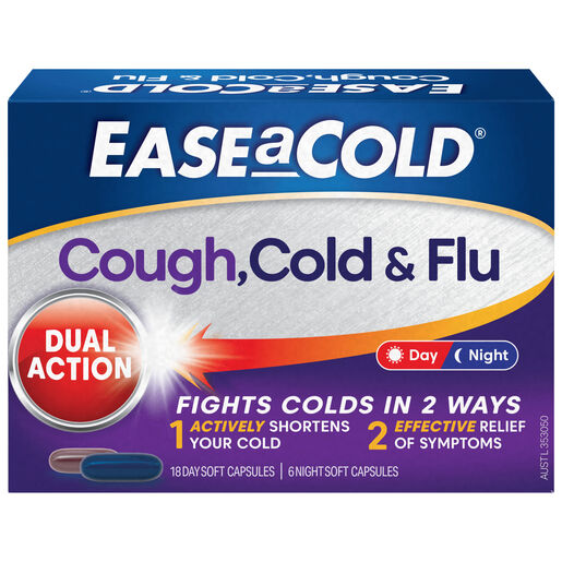 Ease a Cold Cough Cold & Flu Day/Night 24 Softgel Capsules