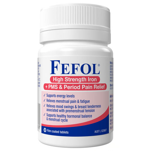 Fefol High Strength Iron + PMS & Period Pain Relief 30s