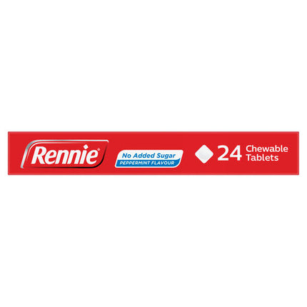 Rennie No Added Sugar Peppermint 24 Tablets