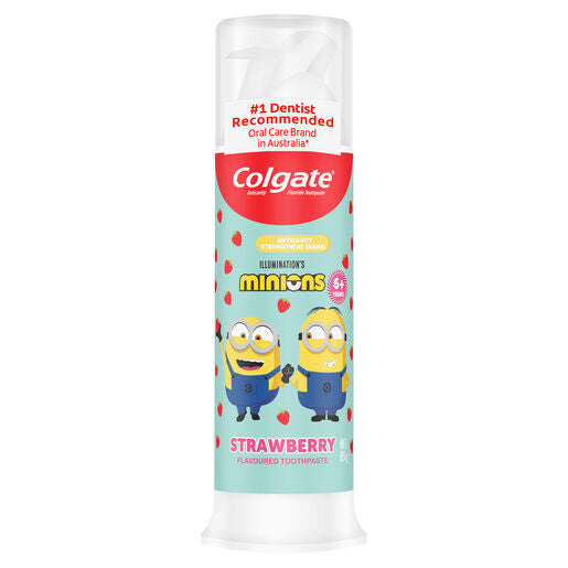 Colgate Kids Minions Strawberry Toothpaste Pump, 85g, For Children 6+ Years