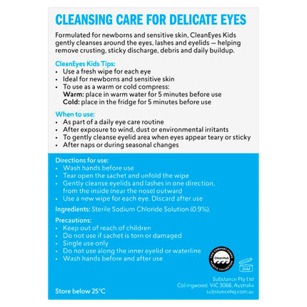 BioRevive CleanEyes Kids Eyelid Cleansing Wipes 30