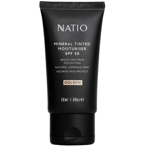 Natio Tinted Moisturiser Mineral Golden SPF50 50g