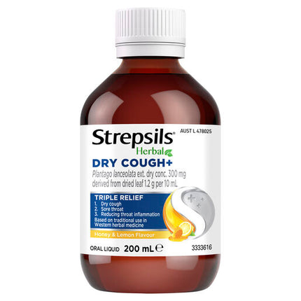 Strepsils Herbal Dry Cough+ Liquid 200mL