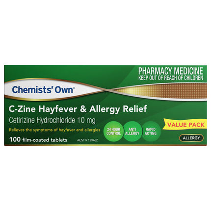 Chemist's Own C-Zine Hayfever & Allergy Relief 10mg Tab 100