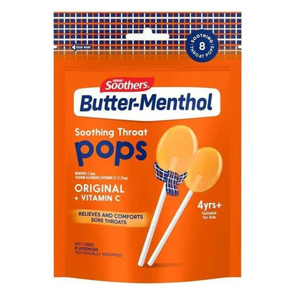 Nestle Butter Menthol Confectionery Soothing Throat Pops 8Loz