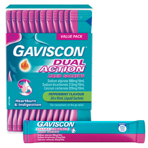 Gaviscon Dual Action Liquid Sachets 10mL 24Pk