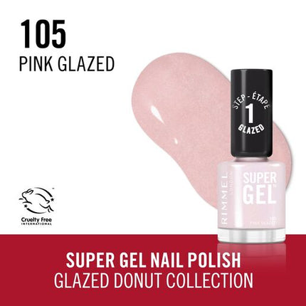Rimmel London Super Gel Nail Polish 105 PINK GLAZED